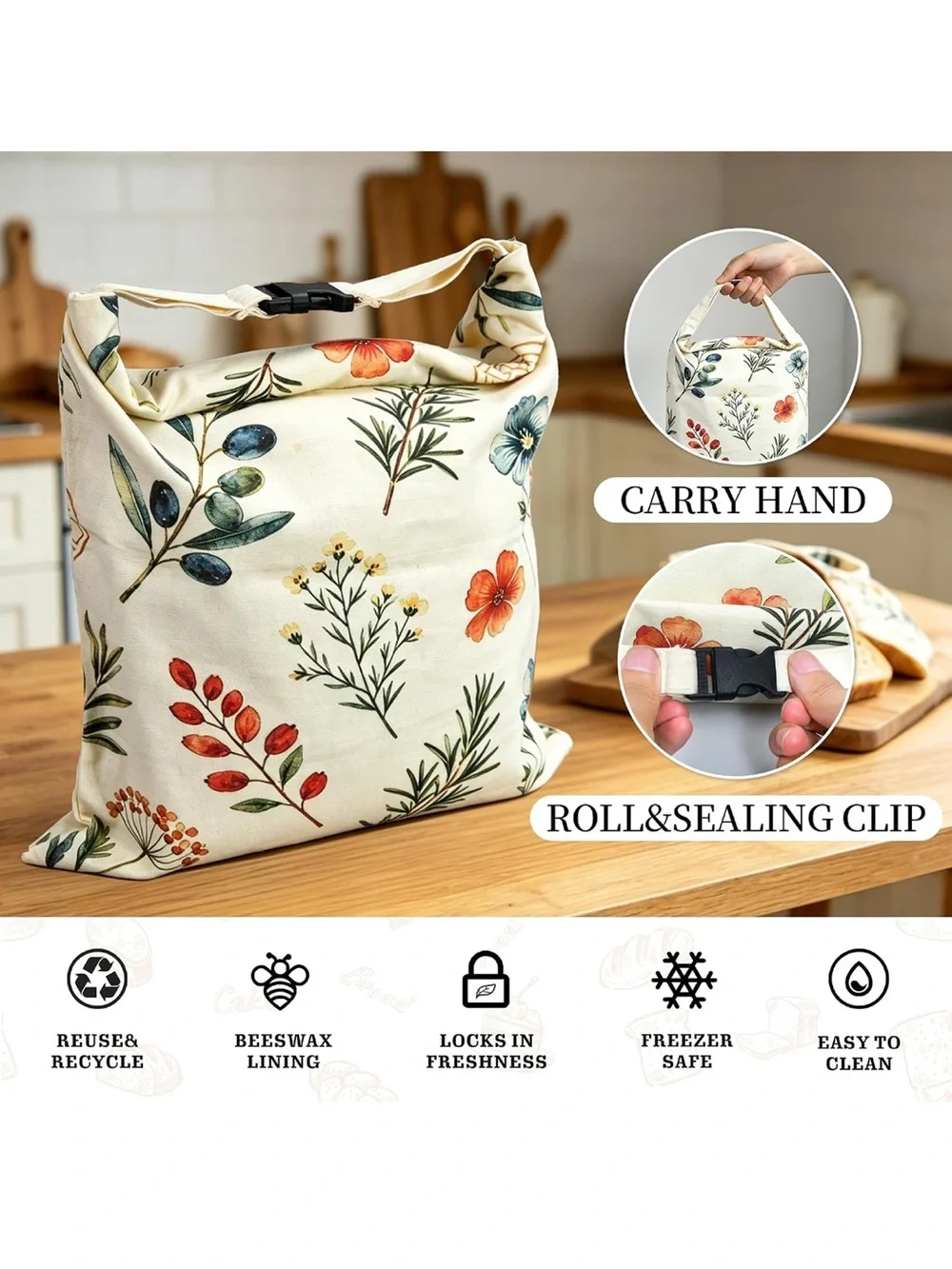 Beeswax Bread Bags for Sourdough & Homemade – Reusable2-pack.